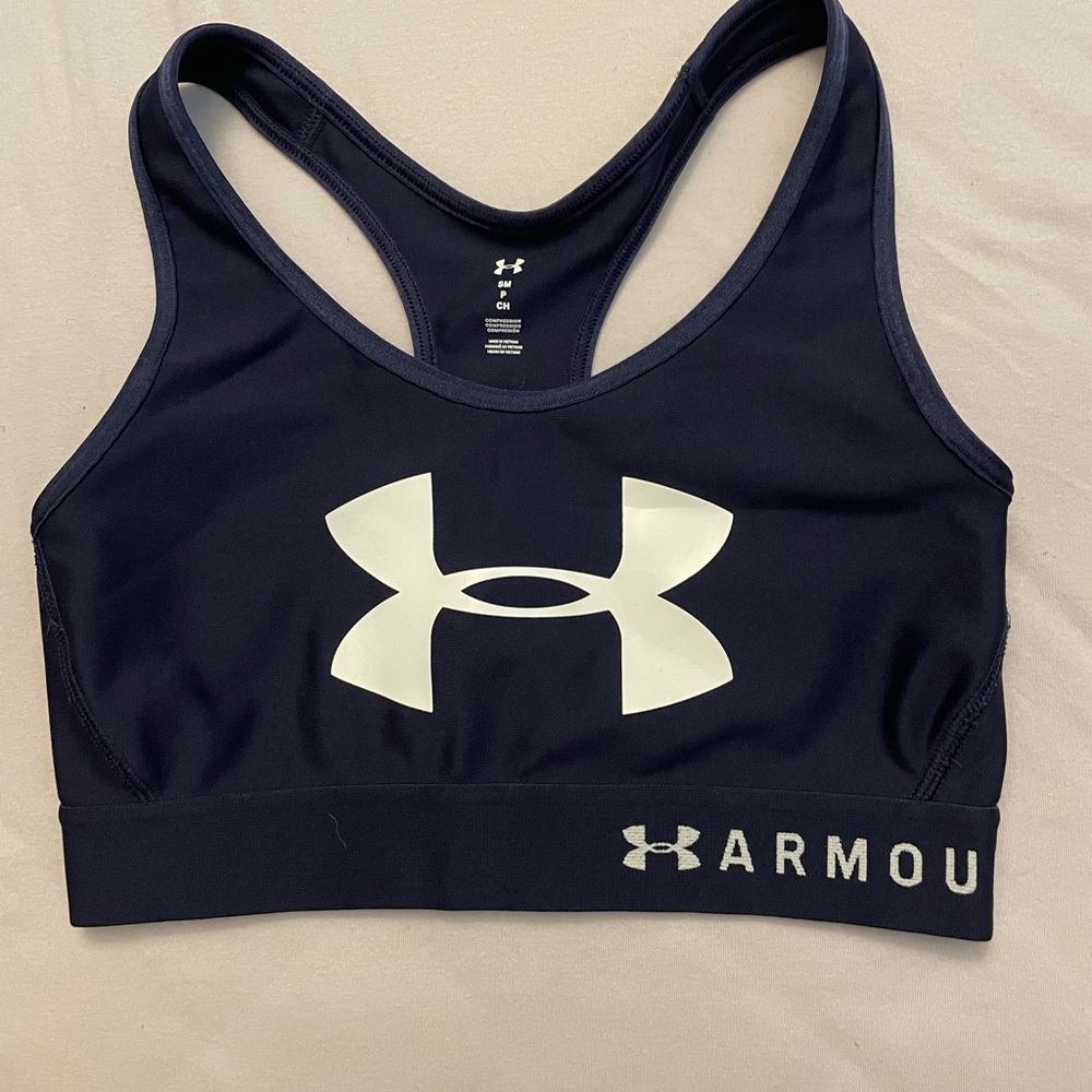 navy Under Armour sports bra